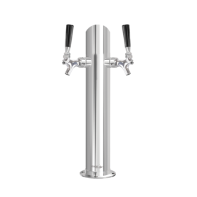 3" Taper Cut Tower - 2 Faucets - SS Polished - Glyco Cold Technology C827 Kromedispence